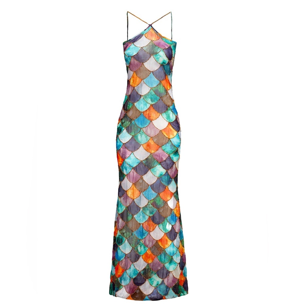 Kilentar Mami Dress - UK8/US 4 Rainbow Fish Mermaid Dress - Picture 2 of 9